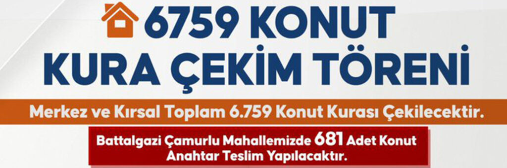 MALATYA’DA KONUT TESLİM KURA ÇEKİMİ YAPILACAK