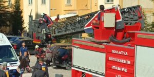 Malatya’da 7 katlı binada yangın paniği