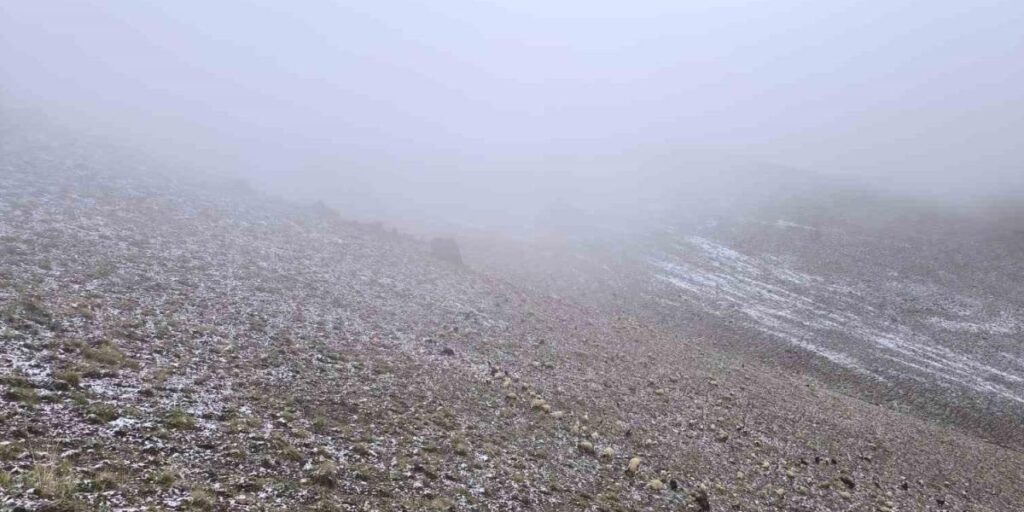 Başkale’de yüksek kesimlere kar yağdı
