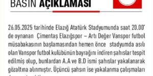 Elazığspor-Vanspor maçında hakeme musluk atan şahıs yakalandı