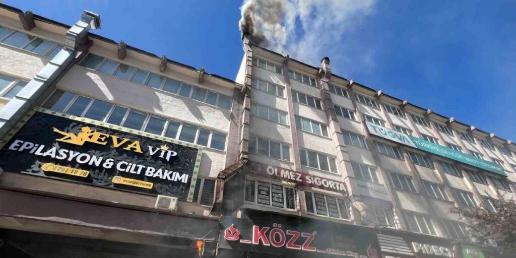 Erzurum’da korkutan baca yangını