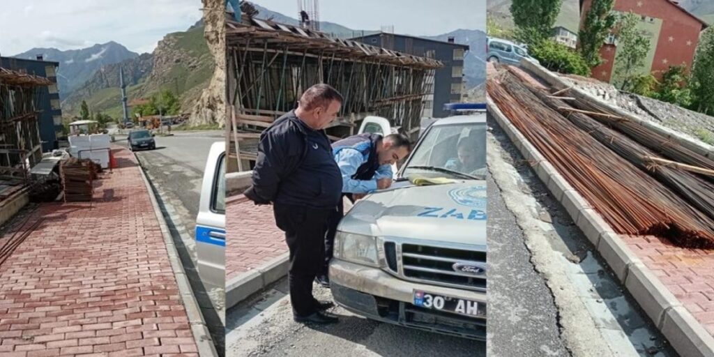 Hakkari’de kaldırımı işgal eden inşaat sahibine 15 bin TL ceza