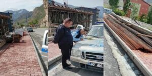 Hakkari’de kaldırımı işgal eden inşaat sahibine 15 bin TL ceza