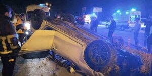 Kontrolden çıkan otomobil takla attı: 1 yaralı