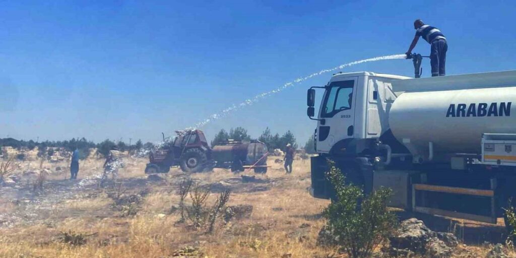 Araban’da çıkan örtü yangını söndürüldü