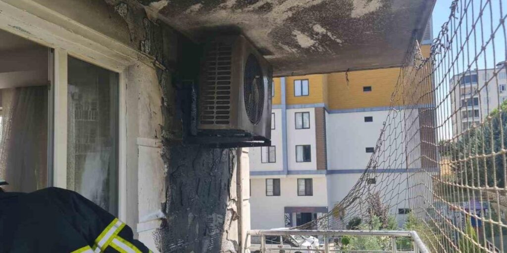 Balkonda patlayan piknik tüpü, yangına sebep oldu