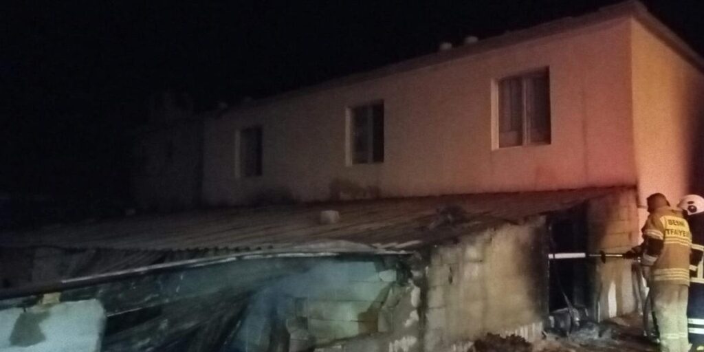 Gölbaşı’nda ahır yangını korkuttu