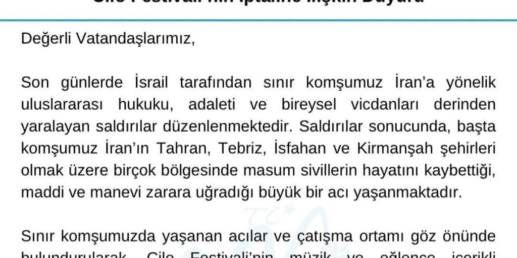 Hakkari Cilofest-2025 eğlence programı iptal edildi