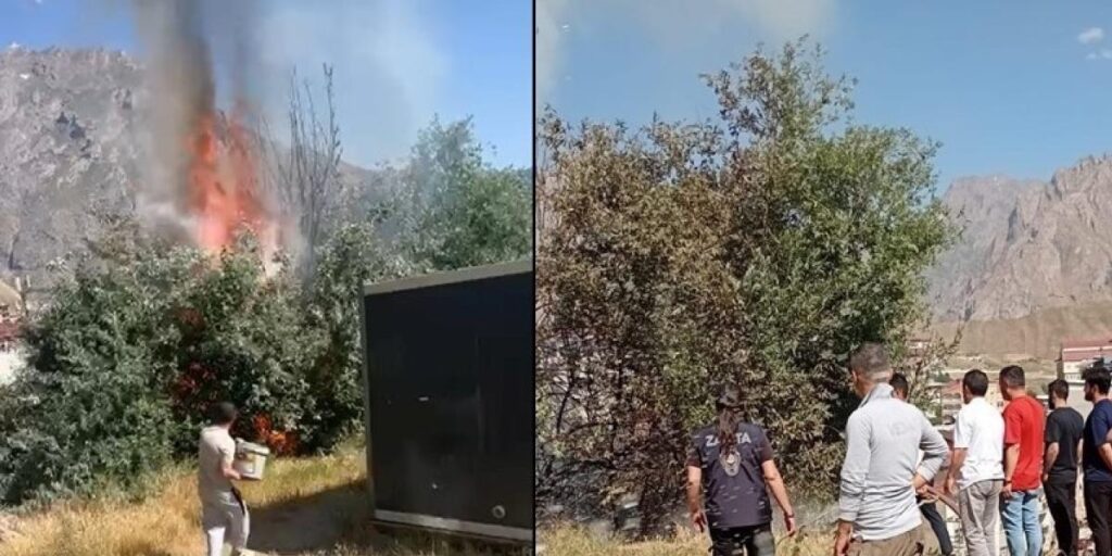 Hakkari’de iki noktada çıkan yangın kontrol altına alındı