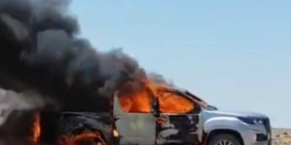 Şanlıurfa’da kamyonet alev topuna döndü