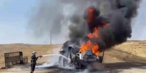 Batman’da petrol sahasında vinç alev alev yandı