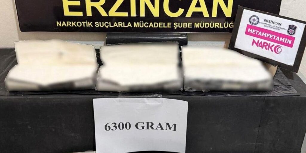 Erzincan’da 6 kilo 300 gram metamfetamin ele geçirildi