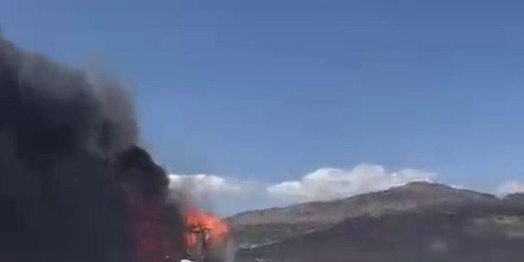 Konteyner cayır cayır yandı
