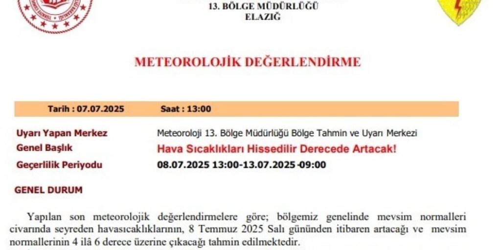 Meteorolojiden uyarı: “Hava sıcaklıkları mevsim normallerinin 4 ila 6 derece üzerine çıkacak”
