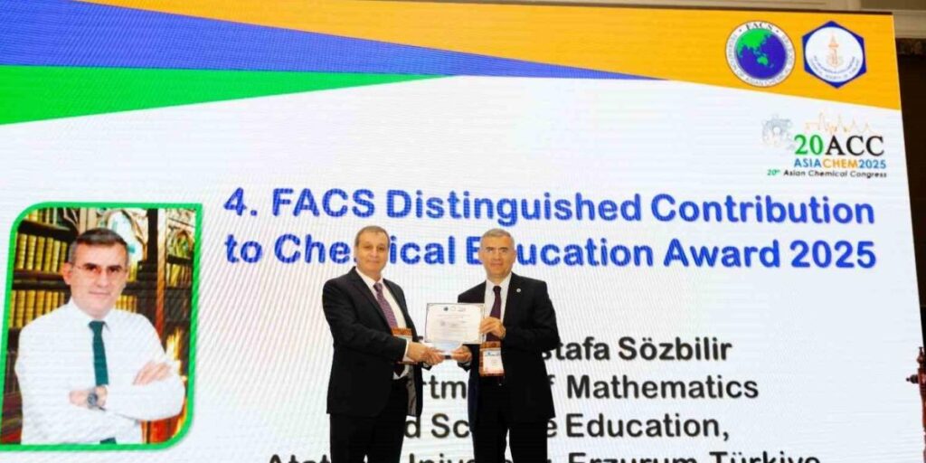 Prof. Dr. Sözbilir’e uluslararası kimya eğitim ödülü