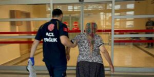 Yılanın ısırdığı kadın hastaneye kaldırıldı