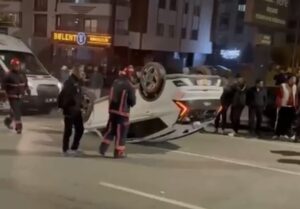 Takla Atan Araçtan Burnu Bile Kanamadan Çıktı