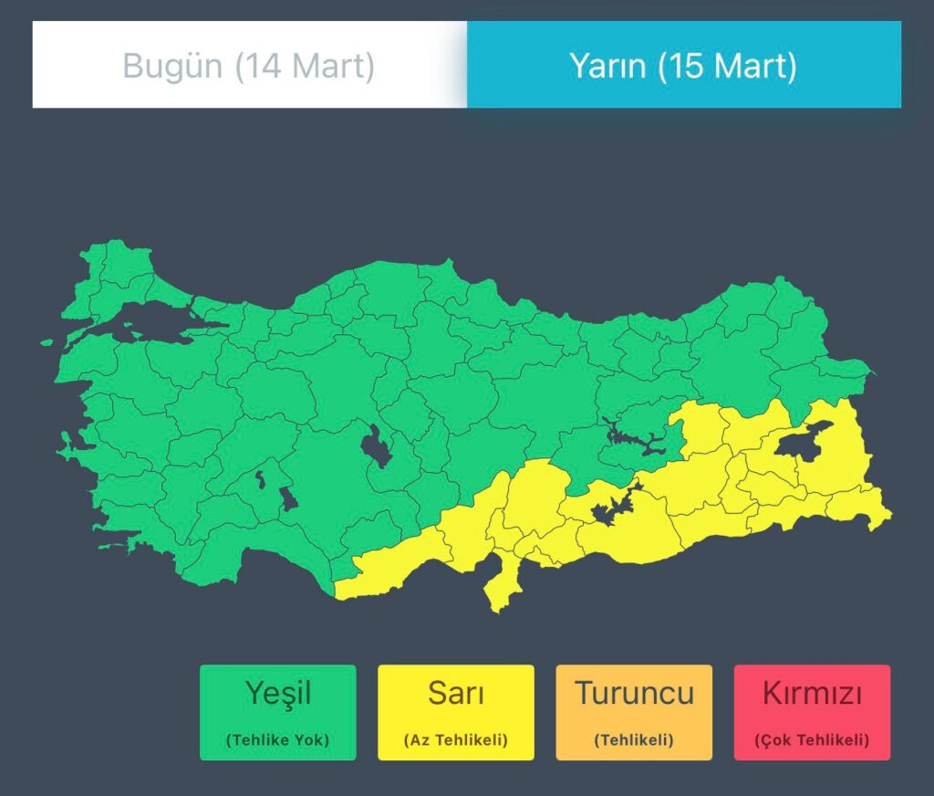 Meteoroloji’den Güneydoğu Ve Akdeniz İçin Kuvvetli Yağış Uyarısı