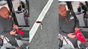 Seferi Bıraktı, Bayrağa Koştu: MOTAŞ Şoföründen Duygulandıran Hareket