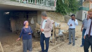 Serdar Yıldız, Selden Etkilenen Kocaözü’nde İncelemelerde Bulundu