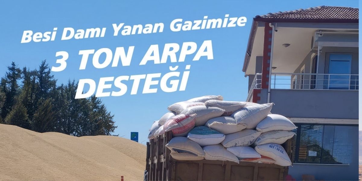 Yeşilyurt Belediyesi’nden Gazi Hamza Adıyaman’a 3 Ton Arpa Desteği