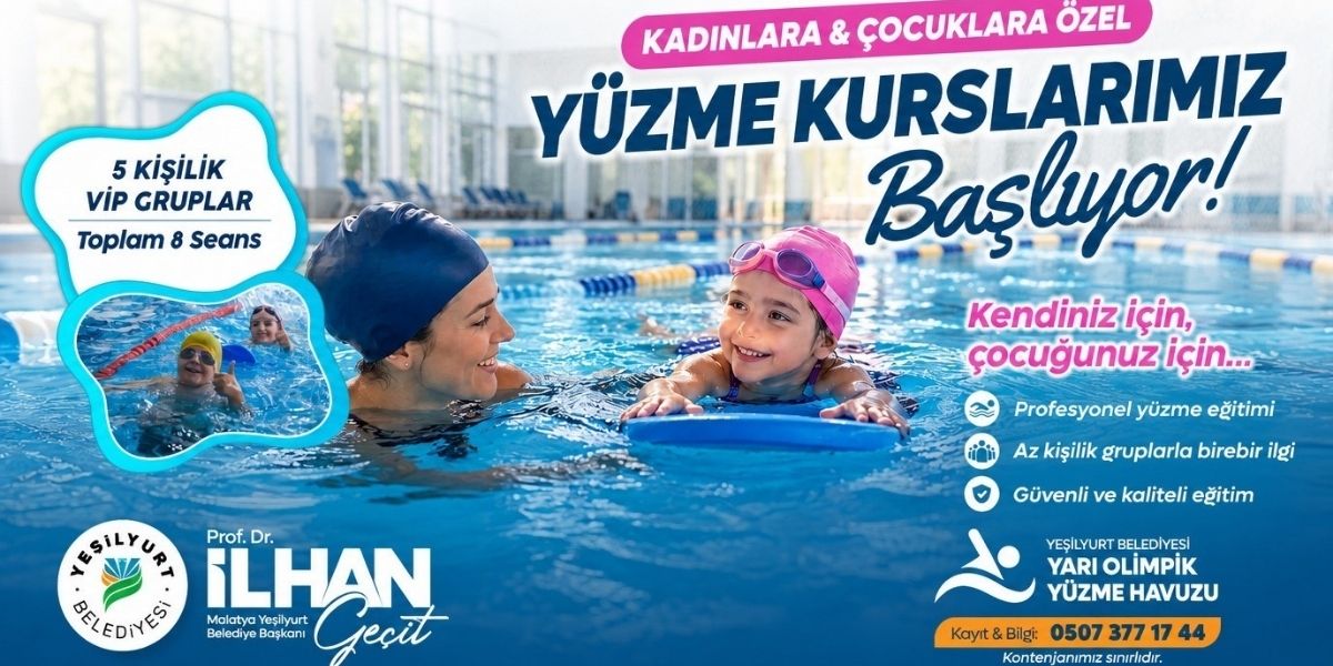 Yeşilyurt Belediyesi’nden Kadın ve Çocuklara Yüzme Kursu: 8 Seans Eğitim Verilecek