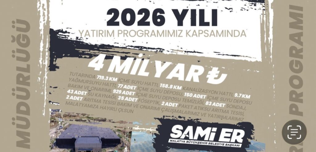 Malatya’da 2026 İçin 4 Milyar Liralık Altyapı Yatırımı